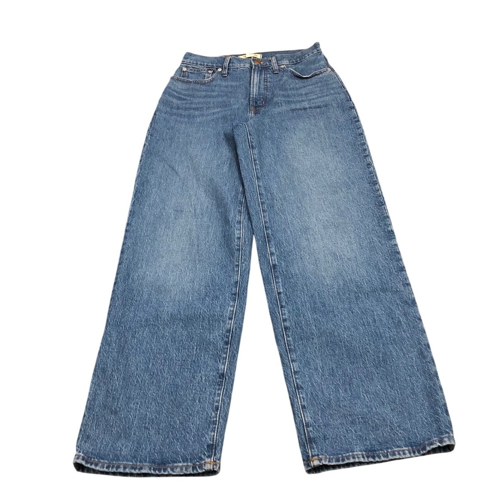 Madewell The Perfect Vintage Wide-Leg Crop Jean Womens 27T Blue High Rise NJ389
